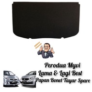 Perodua Myvi Lama Baru G3 Myvi Lagi Best icon Papan Bawah Bonet Pelapik Tayar Spare Belakang kereta Bonnet Board