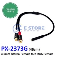 Panamax 46cm Gold Plated Y Splitter 3.5mm Stereo Female to 2 RCA Female Cable - PX-2373G/46CM