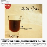 Espresso Coffee Shot Glass - SINGLE SHOOTER ESPRESSO Glass - BARISTA Coffee Tool - Thick Glass Cup