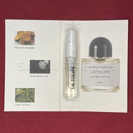Byredo La Tulipe, 2010 2ML Perfume Sample Fragrance