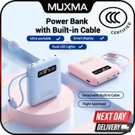 MUXMA CCC 20000mAh Mini Power Bank Powerbank Fast Charging Built-in Cable Type-C Flight Approved