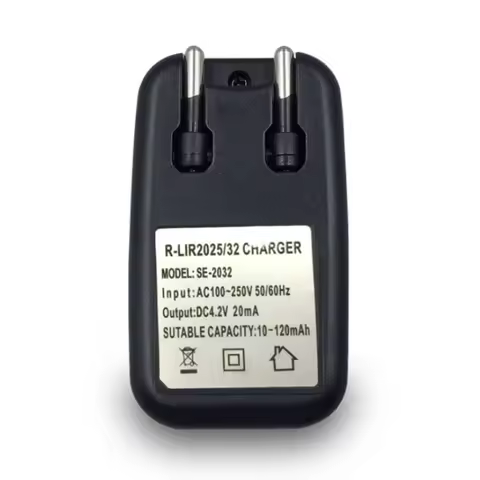 New EU Plug AC power lithium 2032 2025 Battery Charger Adapter For LIR2032 LIR2025 ML2032 ML2025 CR2