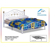 Metal Queen Bed Frame/ Katil Besi Queen Size/ Double Bed White bed Katil Putih Katil Besi Steel Frame 5' 5 kaki 5 Feet