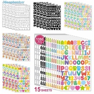 SEPTEMBER Cartoon Letter Sticker, 26 Letter Number 0.5 inch Cartoon Initial Alphabet Paster, Station