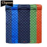 C5GOON 190X60X5CM TPU Diamond Pattern Foot Pump Inflatable Mattress With Built-In Pillow Portable Ou