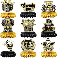 Gyufise 9 Pack 75th Birthday Decoration for Men Women 75th Birthday Table Decorations Cheers to 75th