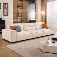 Tofu Block Backrest Modern High Living Room Italian Cream Fabric Sofa Small Apartment Technology Sty