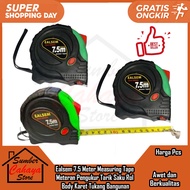 HIJAU Ealsem 7.5 Meter Measuring Tape Measure Pocket Pull Meter Rubber Body Roll Black Green Yellow 