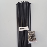 700c spokes, 283mm long racing spokes, 72 pcs black, iron spokes for/fixie road bikes