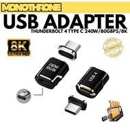 Thunderbolt 5 4 3 Magnetic Type C Male To Female USB C To Type-C 240W 80Gbps Fast Charging Magnet Ch