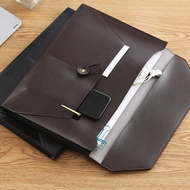 A a4 File Storage Bag Large Capacity Sofa Leather File Bag Simple Casual Leather Briefcase File Prot