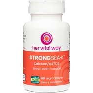 Strong Sea-K Calcium Supplement - Whole Food Calcium with K2 and D3 - Comprehensive Bone Health Supp