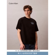 CK Jeans Summer Men's Casual Commuter Embroidered Letters Pure Cotton Round Neck Solid Color Inner S