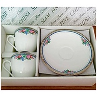 2 Sets Royal Bone China Fruit Basket Fine Bone China Cup & Saucer in Original Box