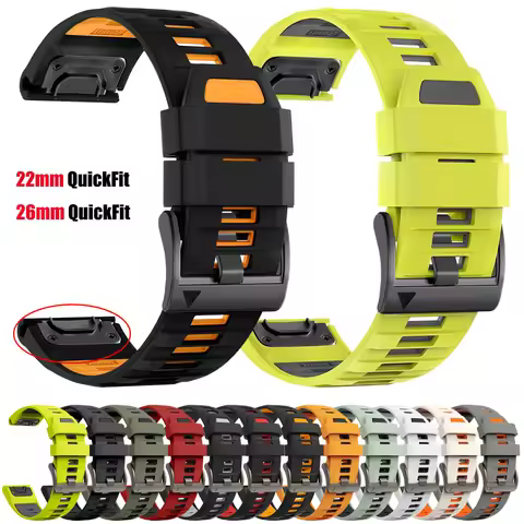 QuickFit 22mm 26mm Silicone Strap For Garmin Fenix 8 Sports Original Silicone 1:1 Wristband for Garm