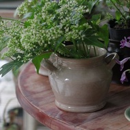 奶茶色法式雙耳花器/筆筒/奶壺