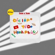 Patriotic Sticker, Independent Sticker - Freedom - Happiness, Vietnamese theme sticker, Sticker cele