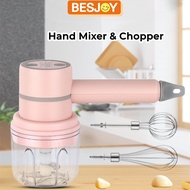 Wireless Hand Mixer Electric Garlic Chopper 2 in 1 Automatic Food Processor Portable Hand Blender Mini Meat Grinder