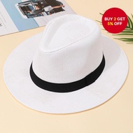 Panama Fedora Hat Unisex Beach Sun Protection for Men Women