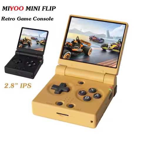 MIYOO Mini Flip Retro Handheld Game Console - 2.8'' IPS Screen, Portable Retro Game Emulator, Gift f