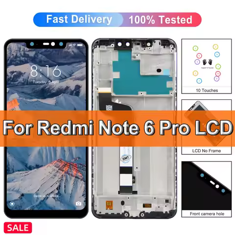 6.26" ORIG For Xiaomi Redmi Note 6 Pro LCD Display Touch Screen For Redmi Note6 Pro M1806E7TG Displa