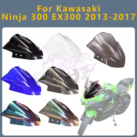 Motorcycle Front Windscreen Wind Deflector Windshield Double Bubble For Kawasaki Ninja 300 EX300 EX 