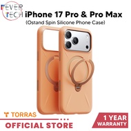 TORRAS Ostand Spin Q3 Silicone Case for iPhone 17 Pro / 17 Pro Max – 360° Magnetic Ring Stand Drop P