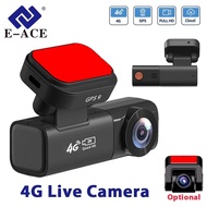 E-ACE 2K 4G Live Dashcam Optional1080P Rear Dual Cam Record GPS Remote Monitor APP Control Cloud Sto