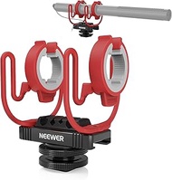 NEEWER Microphone Shock Mount with Cold Shoe, 1/4 Inch Thread for Camera Cages Boom Arm Rod Stand Mi