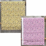 kain rayon murah motif bunga kecil 2 pink/kuning
