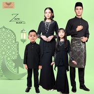 NOELLE Baju Raya Family Sedondon 2024 Baju Kurung Ibu Anak Baju Melayu Ayah Anak Baby Sedondon ZAIRA - BLACK 20