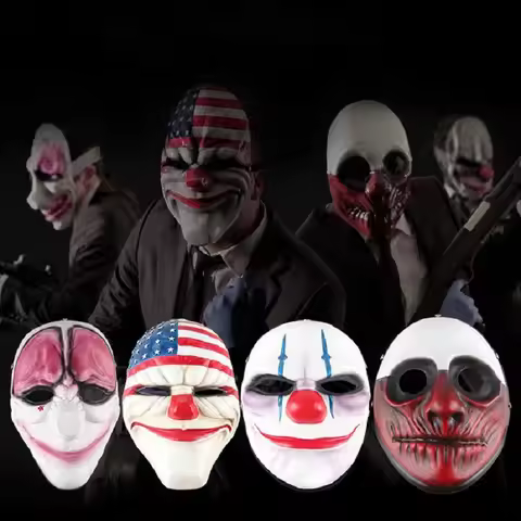 Game Pay Day 2 Clown Masks Horrible Masquerade Party Clown Mask Halloween Party Gift Adult Kids Film