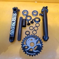 Bmx 3pc cranks set subrosa mid bb alloy chainring 25t / 28t