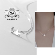 Dây chuyền bạc 925 chim én mùa xuân đính đá vòng cổ nữ S925 BIRD QA SILVER Necklace NE241101