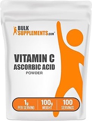 BulkSupplements.com Ascorbic Acid Powder - Vitamin C Supplement, Ascorbic Acid Food Grade - Powdered