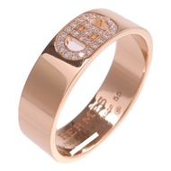 HERMES 18K玫瑰金H D'ancre Diamond鑽石戒指Hermes#55/US#7
