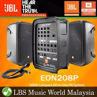JBL EON208P 300W 8 Channel Powered Mixer Portable PA System Speaker with Bluetooth (Eon 208P EON208 