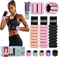 AMORIX Ankle Weights for Women Men,Wrist Weights Set for Walking Running, 0.5LB/1LB/2LB Each Side Si