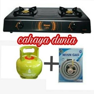 bestseller kompor gas rinnai 522c +selang winn gas +tabung gas 3kg