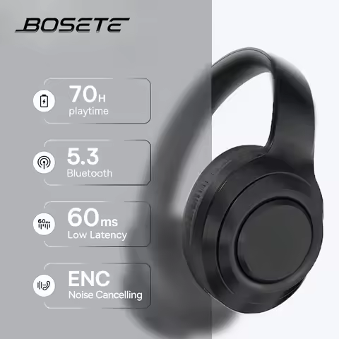 Headphones Original Bosete Over-ear Wireless Bluetooth 5.3 Foldable Computer Earphones Noise Cancell