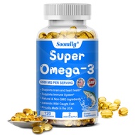 Soomiig Omega 3 Fish Oil - 5500 mg. Heart Supplement Nourish Brain 120 Capsules