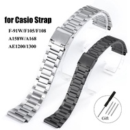 18mm Watch Strap for Casio F-91W F105 F108 A158 A168 AE1300 AE1200 Replacement Watch Band Stainless 