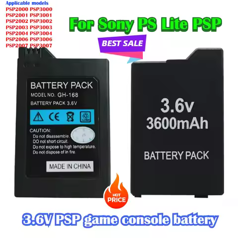 Replace Ostent 2400mAh/3600mAh 3.6V Li-ion Battery Pack Sony PSP 2000/3000 PSP-S110 Gaming Consoles 