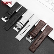 Genuine Leather Watchband 22 24mm 26mm 27 28 30mm Litchi Grain Strap for Diesel Watch Band DZ7256 DZ