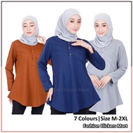FC Mart - Women Nursing Friendly Blouse / Baju Muslimah Butang / Long Sleeves Button Top / Blause Wanita Lengan Panjang