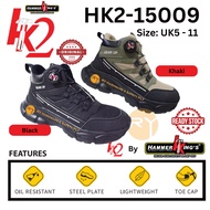 [HK2 by Hammer King's] HK2-15009 Safety Shoes Men Mid Cut Fast Lock Anti Slip Lightweight Kasut Safe