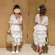 PUTIH White ruffle dress set size 12y 14Y