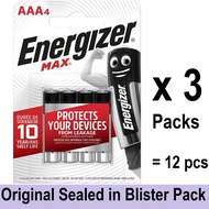 Energizer AAA Batteries (12-48pcs) Energizer MAX AAA Alkaline Battery Original Sealed in Blister Pac