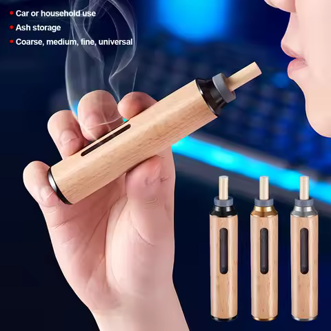 Portable Car Anti-ash Ashtray Mini Ashtray Anti Soot-flying Cigarette Cover Anti-ash Luxury Wood Cig