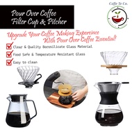 CaffeTeCo – V60 Coffee Dripper Set / Pour Over Coffee Set / Hand Drip Coffee Set / Borosilicate Glass Dripper / 手冲咖啡